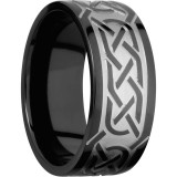 Lashbrook Black Zirconium 9mm Men's Wedding Band - Z9F_CELTIC5+BEAD_POLISH photo2