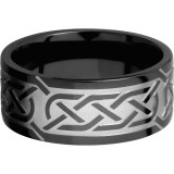 Lashbrook Black Zirconium 9mm Men's Wedding Band - Z9F_CELTIC5+BEAD_POLISH photo3