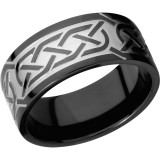 Lashbrook Black Zirconium 9mm Men's Wedding Band - Z9F_CELTIC5+BEAD_POLISH photo