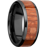 Lashbrook Black Zirconium Hardwood 8mm Men's Wedding Band - ZHW8B15(NS)_LEOPARD+POLISH photo2