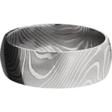 Lashbrook Black & White Damascus Steel 8mm Men's Wedding Band - D8DFLATTWIST+POLISH photo3