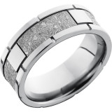 Lashbrook Cobalt Chrome Meteorite 8mm Men's Wedding Band - CC8F4SEG_METEORITE+POLISH photo