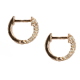 Meira T 14k Rose Gold Diamond Encrusted Huggie Earrings photo