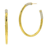 Freida Rothman Freida Rothman Miss Modern Sleek Hoop Earrings - RNPYZE25-14K photo