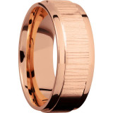 Lashbrook 14k Rose Gold Men's Wedding Band - 14KR8FGEW-P+TREEBARK+1_POLISH photo2