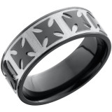 Lashbrook Black Zirconium 8mm Men's Wedding Band - Z8F_MALTESE+BEAD_POLISH photo