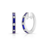 Uneek Blue Sapphire Diamond Huggies - ER4299BSDC photo