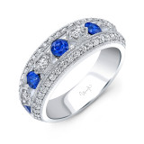 Uneek Round Blue Sapphire and Diamond Fashion Ring - RB044BSU photo