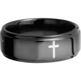Lashbrook Black Zirconium 8mm Men's Wedding Band - Z8FGE_4X+POLISH photo3