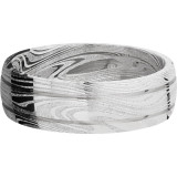 Lashbrook Black & White Damascus Steel 7mm Men's Wedding Band - D7D2.5MARBLE+POLISH photo3