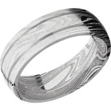 Lashbrook Black & White Damascus Steel 7mm Men's Wedding Band - D7D2.5MARBLE+POLISH photo