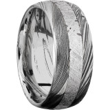 Lashbrook Black & White Damascus Steel Meteorite 9mm Men's Wedding Band - D9D13WOODGRAIN_METEORITE+ACID photo2