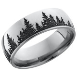 Lashbrook Cobalt Chrome 8mm Men's Wedding Band - CC8D_LCVTREES+POLISH_BLACKOUT photo