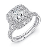 Uneek Split Shank Radiant Halo Diamond Engagement Ring - LVS914 photo