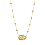 Freida Rothman Lattice Motif Pendant Station Necklace - LMYKZN01-16E photo