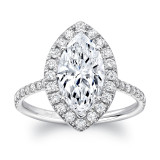 Uneek Classic Marquise Diamond Halo Pave Engagement Ring - LVS787MQ photo