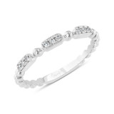 Uneek Us Collection Diamond Wedding Band, with High Polish Bead Accents and Milgrain-Trimmed Pave Bars - SWUS837BW photo