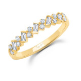 Uneek Sweetzer Baguette and Round Diamond Stacking Ring - LVBNA5778Y photo