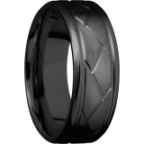 Lashbrook Black Zirconium 8mm Men's Wedding Band - Z8BFLATWEAVE+SATIN+WEAVE_POLISH photo2