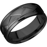 Lashbrook Black Zirconium 8mm Men's Wedding Band - Z8BFLATWEAVE+SATIN+WEAVE_POLISH photo