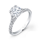 Uneek Contemporary Round Diamond No-Halo Engagement Ring with Split Upper Shank - USM09-6.5RD photo