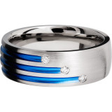 Lashbrook Titanium Diamond 8mm Men's Wedding Band - 8DSTAGGERANODIA3X.03F+BLUE_SATIN photo3