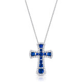 Uneek Sapphire-and-Diamond Cross Pendant - LVNMI0045S photo