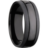 Lashbrook Black Zirconium 8mm Men's Wedding Band - Z8D2.5+POLISH_BEAD photo2