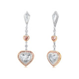 Uneek Pink and White Diamond Heart Shaped Earrings - LVE117 photo