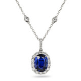 Uneek Oval Blue Sapphire Pendant - LVPRI8318S photo