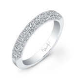 Uneek Three-Sided Pave Diamond Wedding Band with Milgrain Edging - UWB016 photo