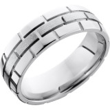 Lashbrook Cobalt Chrome 7mm Men's Wedding Band - CC7DBRICK+STONE_POLISH photo