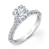 Uneek Round Diamond Engagement Ring with XXS Melee Diamonds Shared-Prong Set on Upper Shank - USM01XXS-6.5RD photo