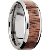 Lashbrook Titanium Hardwood 8mm Men's Wedding Band - HW8B15(NS)_KOA+POLISH photo2