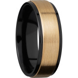 Lashbrook Black & Yellow Zirconium 7mm Men's Wedding Band - Z7FGE15C_14KY+SATIN_POLISH photo2