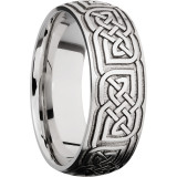 Lashbrook Cobalt Chrome 8mm Men's Wedding Band - CC8D_LCVCELTIC17+BEAD_SATIN photo2