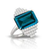 Doves London Blue 18k White Gold Diamond Ring - R8694LBT photo