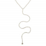 Meira T 14k White Gold Diamond Bezel Necklace photo