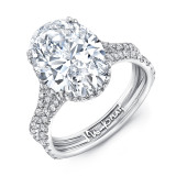 Uneek Oval White Diamond Engagement Ring - R009U photo