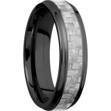 Lashbrook Black Zirconium 6mm Men's Wedding Band - ZC6FGE13_SILVERCF+POLISH photo2