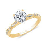 Uneek Us Collection Round Diamond Engagement Ring with Milgrain-Trimmed Pave Bars - SWUS937Y-6.5RD photo
