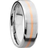 Lashbrook Rose & White Cobalt Chrome Men's Wedding Band - CC7B11(NS)/14KR+SATIN_POLISH photo2