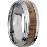Lashbrook Cobalt Chrome Hardwood 8mm Men's Wedding Band - CC8F2S14_WALNUT+POLISH photo2
