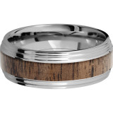 Lashbrook Cobalt Chrome Hardwood 8mm Men's Wedding Band - CC8F2S14_WALNUT+POLISH photo3