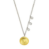 Meira T 14k Yellow Gold Swirl Disc Necklace photo