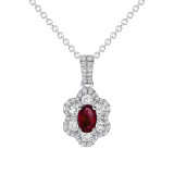 Uneek Oval Ruby Diamond Pendant - LVNRI289R photo