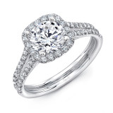 Uneek Split Shank Radiant Halo Diamond Engagement Ring - LVS915 photo