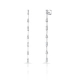 Uneek Cascade Collection Threader-Inspired Dangle Earrings with Baguette and Round Diamonds - LVED4089W photo