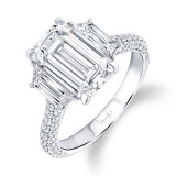Uneek Signature Emerald Diamond Engagement Ring - R061EMU photo