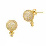 Freida Rothman Pave Ball Stud Earrings - YZE020120B-14K photo